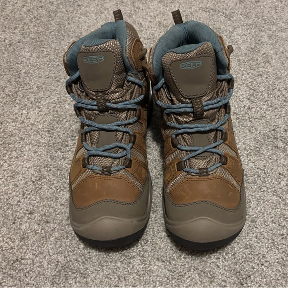 KEEN Circadia Women's 7 Mid Waterproof Leather Hiking Winter Boots -Tan and Gray - Picture 4 of 10